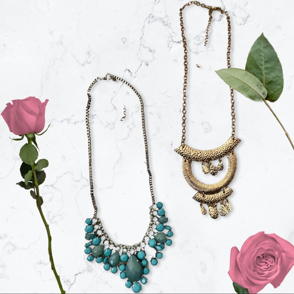 🌹2 NEW BEAUTIFUL STATEMENT NECKLACES🎋